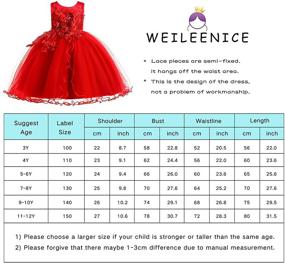 img 3 attached to Weileenice Костюм Принцессы 5-6 лет: 👗 Элегантная Бордовая Одежда для Девочек, Вдохновляющая Воображение