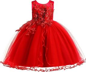 img 4 attached to Weileenice Костюм Принцессы 5-6 лет: 👗 Элегантная Бордовая Одежда для Девочек, Вдохновляющая Воображение