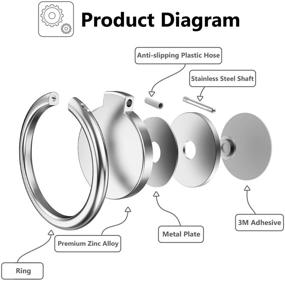 img 1 attached to Универсальный держатель для смартфона с кольцом вращения на 360° – совместим с iPhone 11 XR X 8 7 Plus, Samsung Galaxy S6 S7 S8 S8 Plus, Note, LG – упаковка из 2 шт.