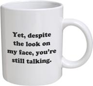 ☕️ witty coffee mug - even with the expression on my face, you're engaging in conversation - 11 oz inspirational and sarcastic gift logo