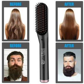 img 2 attached to 🧔 Enhanced Beard Straightener: Includes Beard E-Book, Beard Oil & Hair Straightening Brush - Ideal Gifts for Men and Women