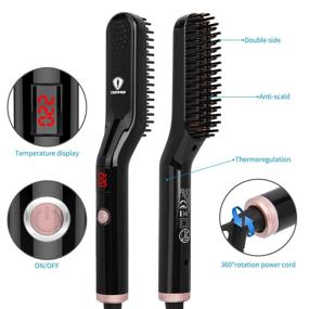 img 3 attached to 🧔 Enhanced Beard Straightener: Includes Beard E-Book, Beard Oil & Hair Straightening Brush - Ideal Gifts for Men and Women