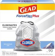 🗑️ effective glad trash & food storage tall kitchen bags with clorox – 13 gallon, 90 count logo