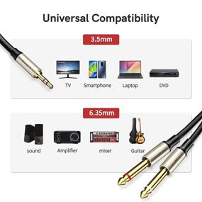 img 3 attached to 🎧 VIOY 3.5mm to Dual 6.35mm Audio Y Splitter Adapter - Stereo Aux Cable for iPhone, iPod, Laptop, Amplifier, CD Players - Home Stereo System Compatible - 6FT Length