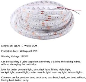 img 1 attached to Seaponer Pontoon Boat Light: Marine LED Strip for Boat 🚤 Deck Accent Lighting, Fishing & Interior Brightness – 12V, 16.4ft (5m) White