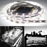 seaponer pontoon boat light: marine led strip for boat 🚤 deck accent lighting, fishing & interior brightness – 12v, 16.4ft (5m) white логотип