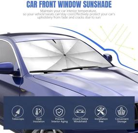 img 3 attached to 🌞 Sedan SUV Car Sun Shade: Ultimate Protection from UV Rays & Heat, Foldable Umbrella Design, Velcro Tapered Edge, Keep Your Car Cool, Easy to Use & Store - 57''x 31''