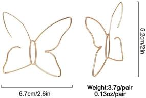 img 3 attached to 🦋 D.Rosse Большие бохо пустоты линии бабочка обруч серьги в золоте и серебре для женщин и девочек - простые, стильные, изящные, пляжные серьги-каффы
