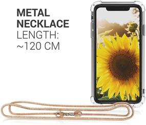 img 2 attached to Kwmobile Case Compatible With Apple IPhone XR - Crossbody Case Clear Transparent TPU Phone Cover With Metal Chain Strap - Transparent/Rose Gold