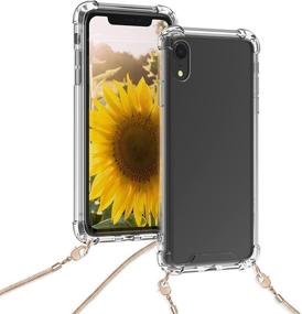 img 1 attached to Kwmobile Case Compatible With Apple IPhone XR - Crossbody Case Clear Transparent TPU Phone Cover With Metal Chain Strap - Transparent/Rose Gold