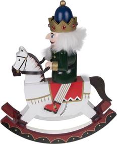 img 3 attached to 🎄 Clever Creations Black Rocking Horse 12 Inch Traditional Wooden Nutcracker - Festive Christmas Decor for Shelves and Tables