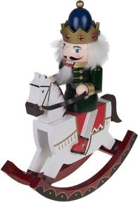 img 4 attached to 🎄 Clever Creations Black Rocking Horse 12 Inch Traditional Wooden Nutcracker - Festive Christmas Decor for Shelves and Tables