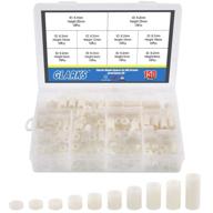glaks 150pcs abs plastic round spacer assortment kit, 10 sizes (od 11mm id 6.2mm) for m6 screws, straight tube standoff (3mm, 4mm, 5mm, 8mm, 10mm, 12mm, 15mm, 18mm, 20mm, 25mm) logo