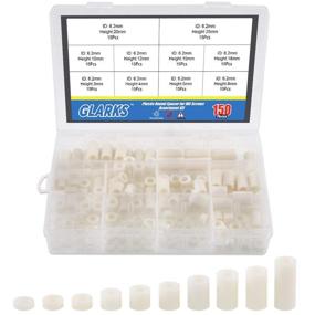 img 4 attached to Glaks 150Pcs ABS Plastic Round Spacer Assortment Kit, 10 Sizes (OD 11mm ID 6.2mm) for M6 Screws, Straight Tube Standoff (3mm, 4mm, 5mm, 8mm, 10mm, 12mm, 15mm, 18mm, 20mm, 25mm)