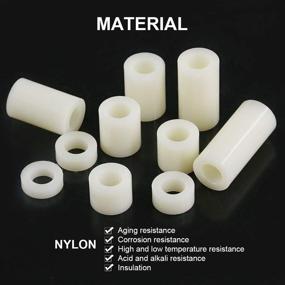 img 2 attached to Glaks 150Pcs ABS Plastic Round Spacer Assortment Kit, 10 Sizes (OD 11mm ID 6.2mm) for M6 Screws, Straight Tube Standoff (3mm, 4mm, 5mm, 8mm, 10mm, 12mm, 15mm, 18mm, 20mm, 25mm)