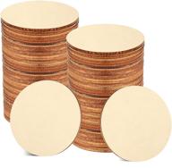 🔲 versatile 40-pack 6 inch unfinished wooden circles: diy wood craft, painting, wedding, coasters & more! logo