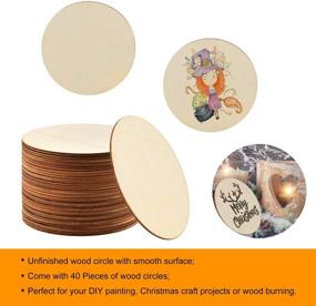 img 2 attached to 🔲 Versatile 40-Pack 6 Inch Unfinished Wooden Circles: DIY Wood Craft, Painting, Wedding, Coasters & More!