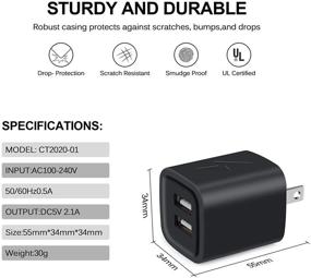 img 1 attached to УорМе 5Пакет Двойной Порт Зарядка для Стены - Быстрая Зарядка USB Адаптер питания для iPhone, iPad, Galaxy, LG, Android и устройств Type C - База для Заряда