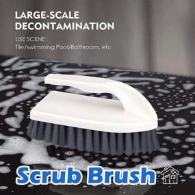 img 3 attached to 🧼 Efficient 4PCS Kitchen Cleaning Brush Set with Scrub Pads, Scraper Tip, Bendable Brush, Groove Gap Brush, and Comfort Grip – Perfect for Cleaning Kitchen, Gaps, Floors, and Pools!