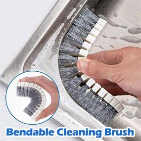 img 2 attached to 🧼 Efficient 4PCS Kitchen Cleaning Brush Set with Scrub Pads, Scraper Tip, Bendable Brush, Groove Gap Brush, and Comfort Grip – Perfect for Cleaning Kitchen, Gaps, Floors, and Pools!