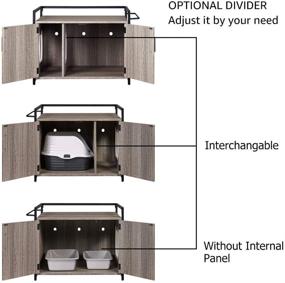 img 1 attached to 🐱 Unipaws Cat Litter Box Enclosure: Metal Frame, Privacy Bench, Hidden Washroom, Sturdy Iron and Wood Structure, Cat House Nightstand