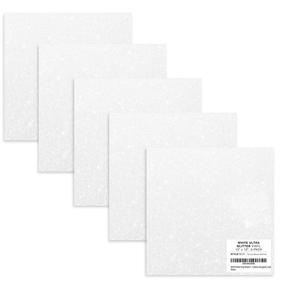 img 1 attached to 🌟 Premium Self-Adhesive Glitter Vinyl Sheets - White, 12x12 Inches | Ideal for Cricut Maker Explore, Silhouette Cameo & Crafts | Stickers, Decals, Tumblers, Bottles | Bonus Exclusive Sample Included (5pk)