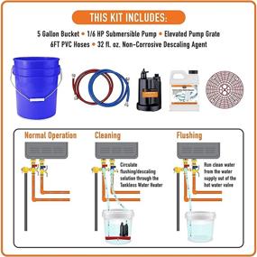 img 3 attached to Efficient Chromex Tankless Water Heater Flush Kit with Certified Liquid Descaling Solution and Powerful Extra Strength Pump