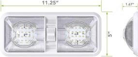 img 2 attached to 🚐 Leisure LED 3 Pack RV LED Ceiling Double Dome Light Fixture - ON/OFF Switch, Natural White 4000-4500K, Interior Lighting for Car/RV/Trailer/Camper/Boat, DC 12V, 48X2835SMD