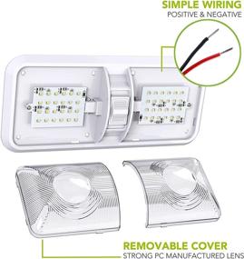 img 1 attached to 🚐 Leisure LED 3 Pack RV LED Ceiling Double Dome Light Fixture - ON/OFF Switch, Natural White 4000-4500K, Interior Lighting for Car/RV/Trailer/Camper/Boat, DC 12V, 48X2835SMD