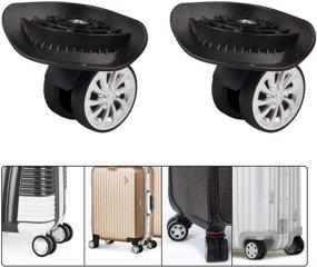 img 1 attached to 🧳 Swivel Wheel Replacement Set for Luggage Suitcase - Pack of 2, Plastic Bearings Included