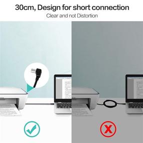 img 2 attached to 🔌 Inovat Right Angle USB A Male to Right Angle USB B Male Printer Cable 12 Inch(30CM)