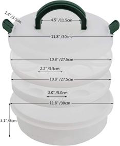 img 4 attached to 🥧 Green 10-Inch Portable Pie Carrier with Lid and Tray - 3-In-1 Round Cupcake Container, Egg Holder, Muffin Tart, and Cookie Keeper