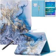 📱 colorful wallet stand cover for 6.5-7.5'' tablet - blue marble - fits samsung galaxy tablet, amazon kindle fire 7/hdx 7, and other 7 inch models logo