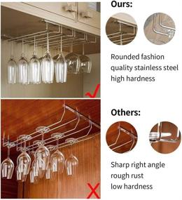 img 1 attached to Newthinking Wine Glass Rack Under Cabinet - Stylish Stainless Steel Stemware Holder for Kitchen and Bar - 4 Rows Hanging Stemware Storage