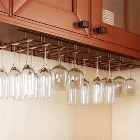 img 3 attached to Newthinking Wine Glass Rack Under Cabinet - Stylish Stainless Steel Stemware Holder for Kitchen and Bar - 4 Rows Hanging Stemware Storage