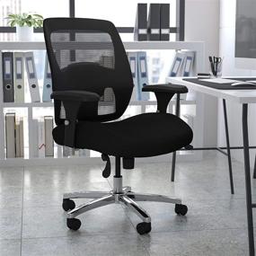 img 4 attached to Hercules Series 24/7 Intensive Use Big & Tall 500 lb. Rated Black Mesh Executive Ergonomic Office Chair with Adjustable Ratchet Back - Flash Furniture