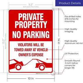 img 2 attached to 🚫 Property Violators No Parking Sign