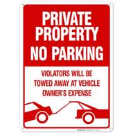 🚫 property violators no parking sign logo