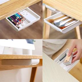 img 3 attached to 🗄️ Organize Your Space with Mihfeys Under Desk Drawer - 2 Pack of Storage Drawers (Large and Small) for Offices, Schools, Kitchens, and Homes - Simple White Design