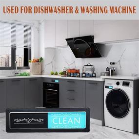 img 2 attached to 🧽 MOONOON Dishwasher Clean Dirty Magnet Sign Indicator - 2 Pack Dishes Black Signs with Strong Magnets and Sticker for All Dishwashers and Washing Machines