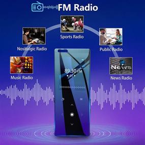 img 1 attached to 🎶 16GB Portable Lossless Sound Metal Music Player with Bluetooth 4.2, FM Radio, Voice Recorder, Touch Button Music Speaker - BERENNIS, Supports up to 128GB