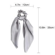 🎀 zzicen satin hair scrunchie with tail - hair scarf with bow, hair scarf scrunchies - elastic hair ties bands hair bobbles ponytail holder for women or girls hair accessories - solid colors (pack of 12) logo