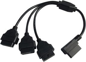 img 2 attached to 🔌 Fotag 1-3 OBD2 OBDII 16-Pin Splitter Extension Cable - Мужской к Женскому Y J1962 Кабель 1,7 фута