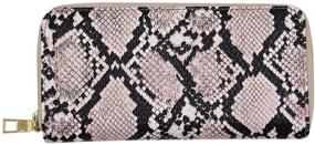 img 4 attached to 🐍 Women's Snakeskin Zippered Clutch Wallet: Leather Handbag and Wallet Combo