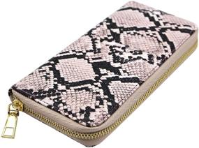 img 3 attached to 🐍 Women's Snakeskin Zippered Clutch Wallet: Leather Handbag and Wallet Combo