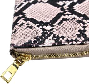 img 1 attached to 🐍 Women's Snakeskin Zippered Clutch Wallet: Leather Handbag and Wallet Combo