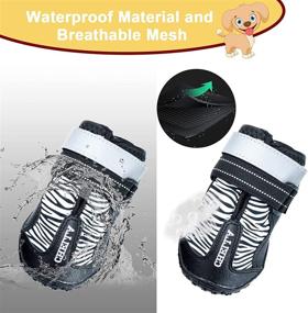 img 2 attached to 🐾 CHELLA Waterproof Dog Shoes - Reflective Anti-Slip Boots for Hiking, Walking, Snow, Rainy Days (4PCS)