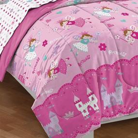 img 2 attached to 👸 Dream Factory Pink Magical Princess Twin Comforter Set - Ultra Soft Microfiber Bedding for Girls