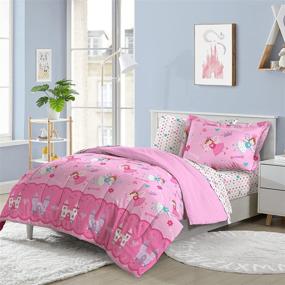 img 3 attached to 👸 Dream Factory Pink Magical Princess Twin Comforter Set - Ultra Soft Microfiber Bedding for Girls