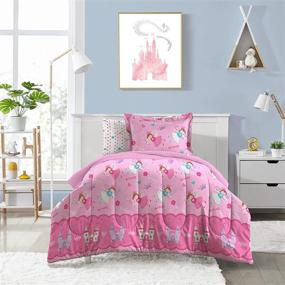 img 4 attached to 👸 Dream Factory Pink Magical Princess Twin Comforter Set - Ultra Soft Microfiber Bedding for Girls